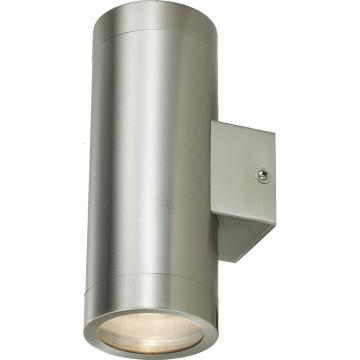 MIRA utendørs vegglampe sølv aluminium moderne opp og ned spotlight 20W 2xGU10 20cm IP44