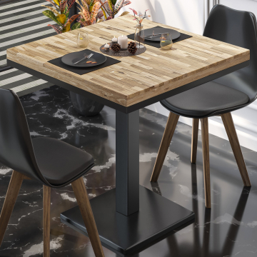 MM | Bistro solid table | Square | 60 x 60 x 77 cm | Oak / Black