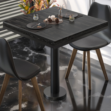 MML | Bistro solid table | Square | 60 x 60 x 77 cm | Oak / Black