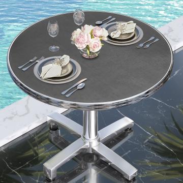 Morelia | Bistro outdoor table top | chrome edge | Ø70cm | anthracite