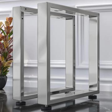 MORENA | U Shaped Table Base | Stainless steel | Feet: 16x16cm | W98xH73cm