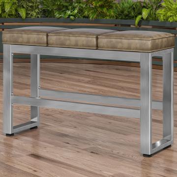 MORENA | Bench W:H 120 x 78cm | 8mm | Stainless Steel/ Taupe