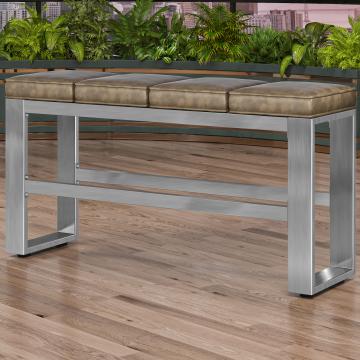 MORENA | Bench W:H 160 x 78cm | 12mm | Stainless Steel/ Taupe
