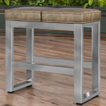 MORENA | Bench W:H 80 x 78cm | 8mm | Stainless Steel/ Taupe