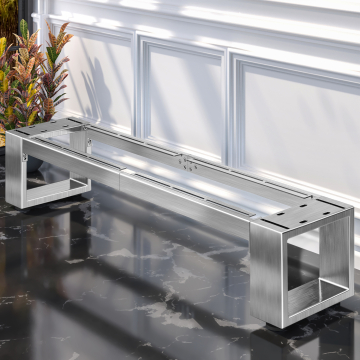 MORENA | Bench frame L: W:H 159 x 40 x 43 cm | 12 cm | Stainless steel