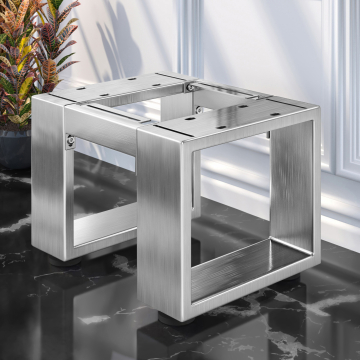 MORENA | stool frame L: W:H 51 x 40 x 43 cm | 12 cm | stainless steel