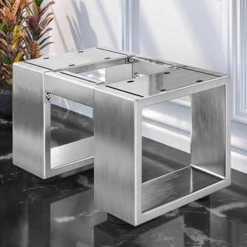 MORENA | stool frame L: W:H 59 x 40 x 43 | 16 cm | stainless steel