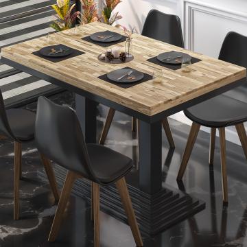 MP | Solid Wood Bistro Table | W:D:H 120 x 70 x 81 cm | Oak / Black | Rectangular