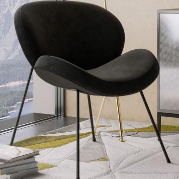 NAOMI | Designerski fotel | Velvet | Czarny