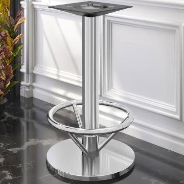 Nizza | High Table Base | Stainless steel | Foot: Ø 50 cm | Column: 7.6 x 105 cm | with foot ring