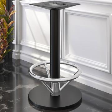 NIZZA FOOT | Podstawa stolika Restauracyjne | Czarny | Stopa: Ø 50 cm | Kolumna: 7,6 x 105 cm | z pierścieniem na stopy
