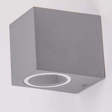 NOVA Outdoor Wall Light Silver Alu Modern Up & Down Spotlight 35W GU10 8cm IP44