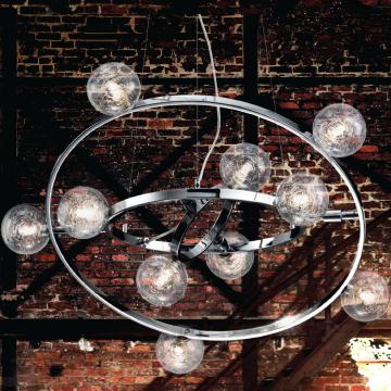 Lampada a sospensione a sfera in vetro Ø605mm | Design | Cromo