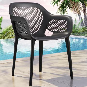 PALAWAN | Molded Plastic Chair | Black | Plastic | Stackable
