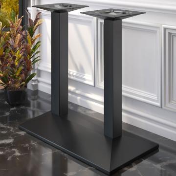 PALMA | Pied de table double pour table bistrot haute | Noir | L:P 40 x 73 cm | Colonne : 8 x 109 cm