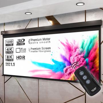 PANTERA | Écran de projection motorisé | 240 x 135 cm | 110" | 16:9 | Moteur tubulaire Premium | 4K/8K Ultra HDR 3D
