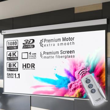 PANTERA | Écran de projection motorisé | 240 x 180 cm | 120" | 4:3 | Moteur tubulaire Premium | 4K/8K Ultra HDR 3D