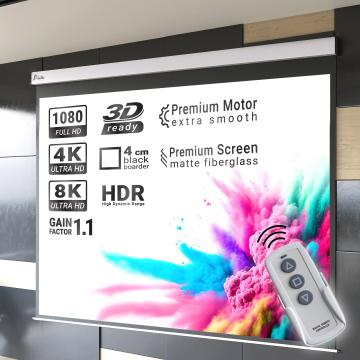 PANTERA | Écran de projection motorisé | 240 x 240 cm | 134" | 1:1 | Moteur tubulaire Premium | 4K/8K Ultra HDR 3D