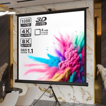 PANTERA | Stativ till projektorduk | 200 x 200 cm | 111" | 1:1 | 4K/8K Ultra HDR 3D