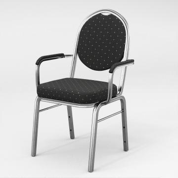 PAOLA | Krzesło bankietowe | Czarne | Tkanina | Możliwość układania w stosy