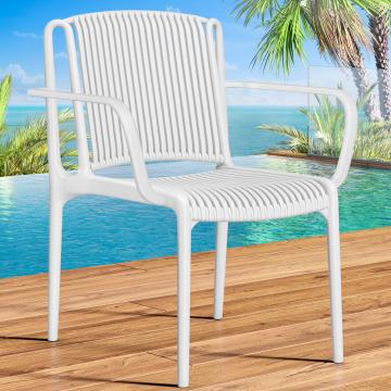 PAVIA ARM | Plastic chair | White | Plastic | Stackable