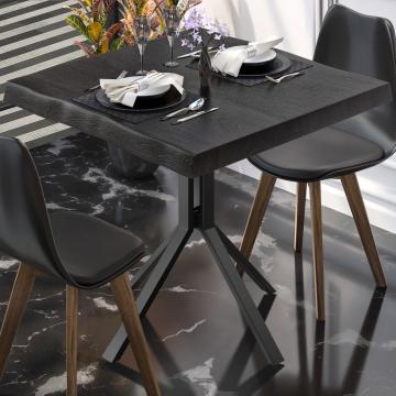 PE | Cafébord i massivt stål | B:D:H 60 x 60 x 77 cm | Wenge-svart / svart | Fyrkant