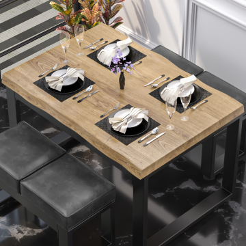PERU | Gastro Tischplatte Baumkante | B:T 120 x 70 cm | Eiche | Rechteckig