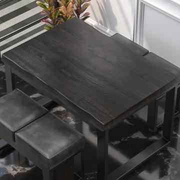 PERU | Gastro tafelblad boomrand | B:D 120 x 70 cm | Wengé zwart | Rechthoekig