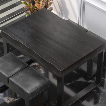 PERU | Gastro bordplade træ kant | 120 x 70 cm | 8 cm | Rektangulær | Sort