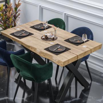 PERU | Gastro Tischplatte Baumkante | 180 x 90 cm | 8cm | Rechteckig | Eiche