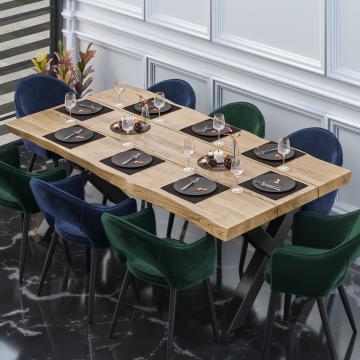 PERU | Gastro Tischplatte Baumkante | 230 x 110 cm | 8cm | Rechteckig | Eiche