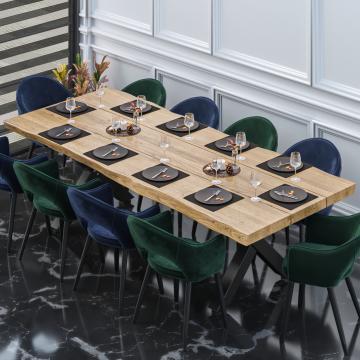 PERU | Gastro Tischplatte Baumkante | 300 x 120 cm | 8cm | Rechteckig | Eiche