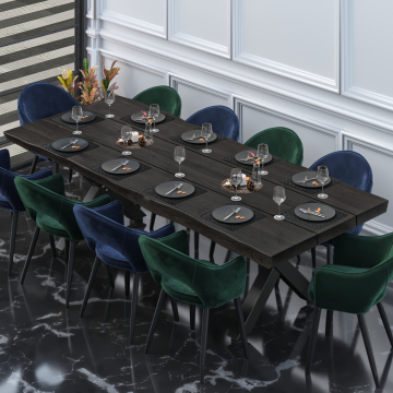 PERU | Gastro tafelblad boomrand | 300 x 120 cm | 8cm | Rechthoekig | Zwart