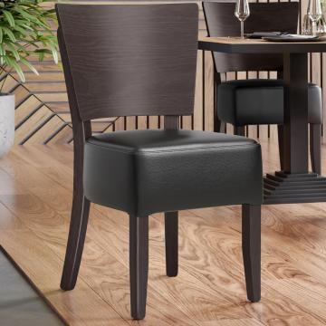 PETRO | Leather Restaurant Chair | Black | Leather
