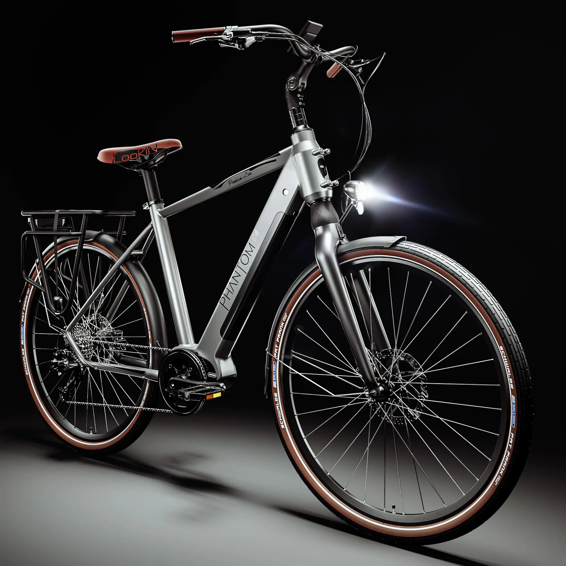 Vélo électrique Homme Noir Mat/Vert BARNET 28 Taille M ou XL
