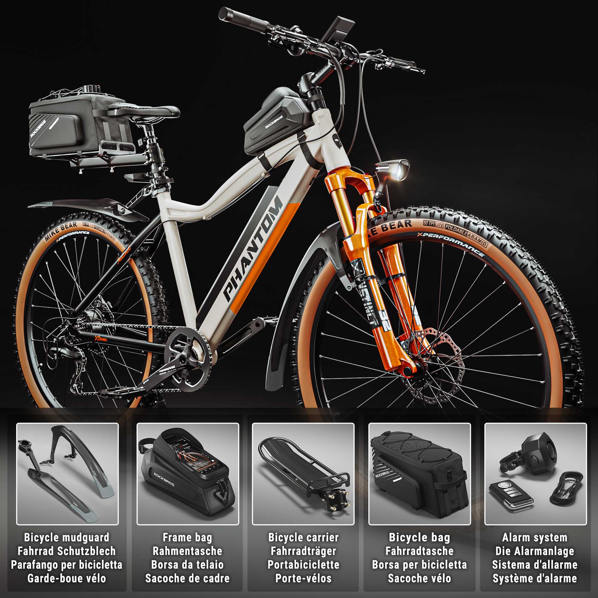 Eclairage vélo LED rechargeable puissant 320 LM