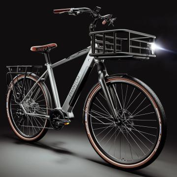 PHANTOM CITY | Męski rower elektryczny | 28" | 100 km | 13Ah | 470 Wh | z koszykiem