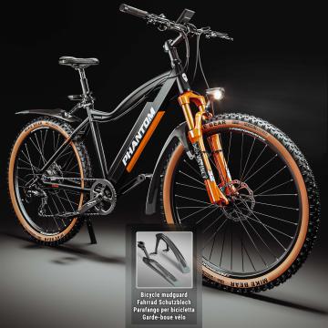 PHANTOM INSTINCT X | Elektryczny rower górski | 29" | 100km | 10.5Ah | 380Wh | Czarny | + błotnik