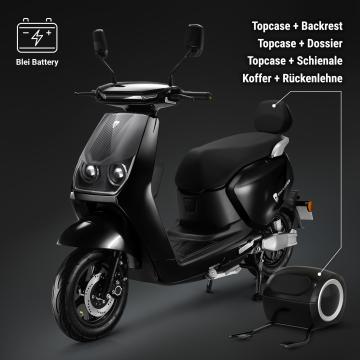 PHANTOM | scooter électrique | batterie au plomb | 1200 watts | 60km | 42km/h | noir | + porte-bagages