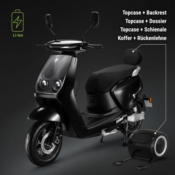 PHANTOM | E-Scooter | Lithium battery | 1500 Watt | 60km | 45km/h | Black | +Luggage carrier