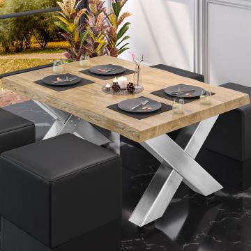 PJ | Bistro Lounge Table | 120x70xH41cm | Oak/ Stainless Steel