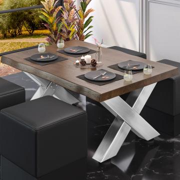 PJ | Bistro Lounge-pöytä | 120x70xK41cm | Pähkinä/ruostumaton teräs
