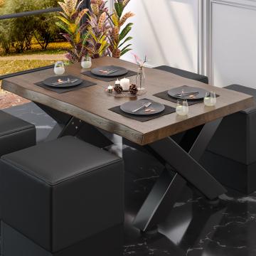 PJ | Table de salon Bistro | 120x70xH41cm | Noyer/ Noir