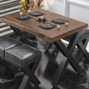 PJ | Table de bistrot | 120x70xH78cm | Noyer/ Noir