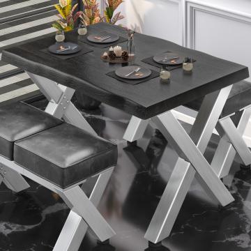 PJ | Bistro Table | 120x70xH78cm | Wenge-Black/ Stainless Steel