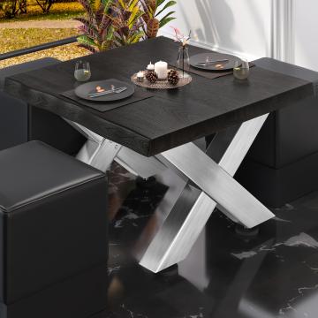 PJ | Bistro Lounge Table | 70x70xH41cm | Wenge-Black/ Stainless Steel