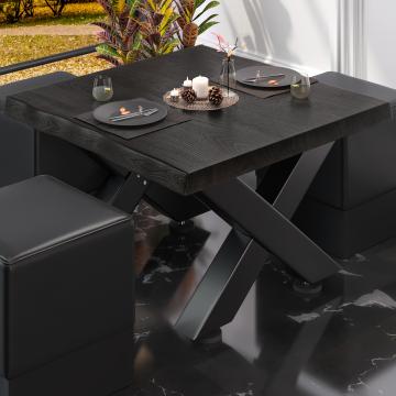 PJ | Table de salon Bistro | 70x70xH41cm | Noir wengé/ Noir