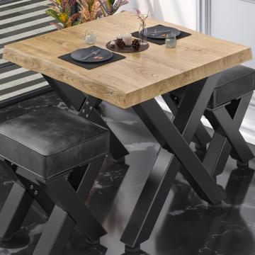 PJ | Stół bistro | 70x70xH78cm | Dąb/czarny