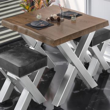 PJ | Bistro Table | 70x70xH78cm | Walnut/ Stainless Steel