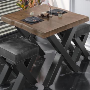 PJ | Table Bistro | 70x70xH78cm | Noyer/ Noir